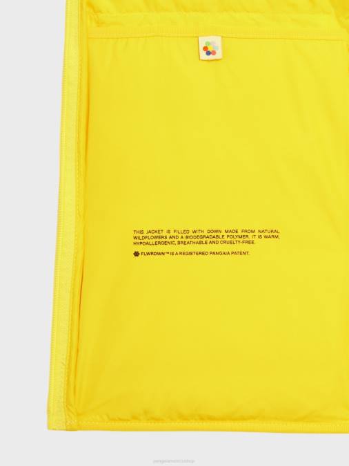 hombres chaqueta acolchada ligera flwrdwn Pangaia amarillo azafran ropa TDTH537