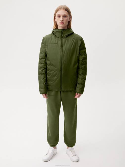 hombres chaqueta acolchada ligera flwrdwn Pangaia romero verde ropa TDTH534