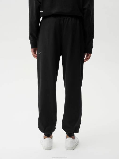 hombres pantalones loungewear de algodón orgánico con fibra c Pangaia negro ropa TDTH531