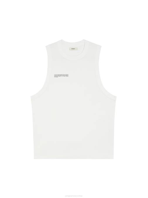 hombres camiseta sin mangas de algodón reciclado Pangaia blanquecino ropa TDTH523