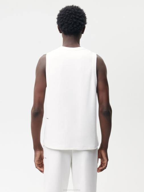 hombres camiseta sin mangas de algodón reciclado Pangaia blanquecino ropa TDTH523