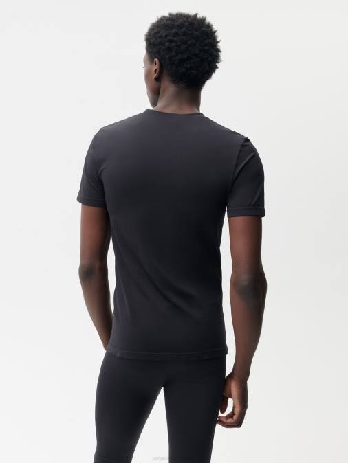 hombres playera de malla de movimiento Pangaia negro ropa TDTH513