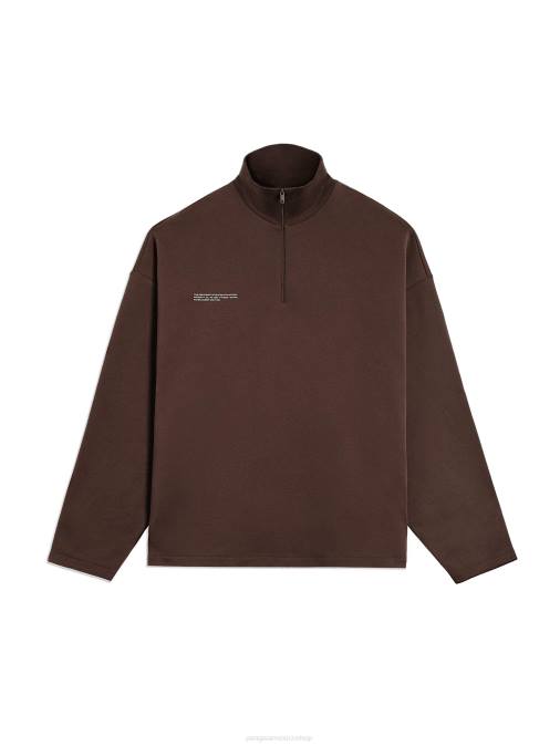 hombres sudadera verde menta con media cremallera Pangaia Castaño ropa TDTH511