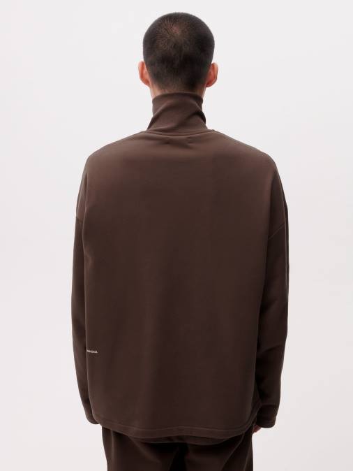 hombres sudadera verde menta con media cremallera Pangaia Castaño ropa TDTH511
