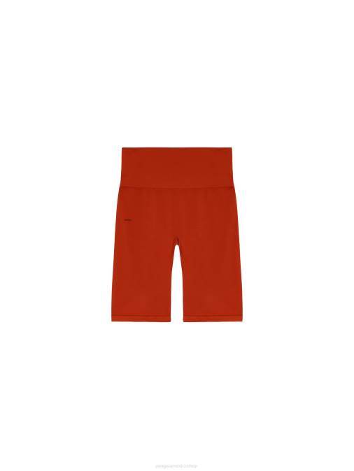 mujer movimiento x pantalones cortos Pangaia rojo jaspe ropa TDTH286