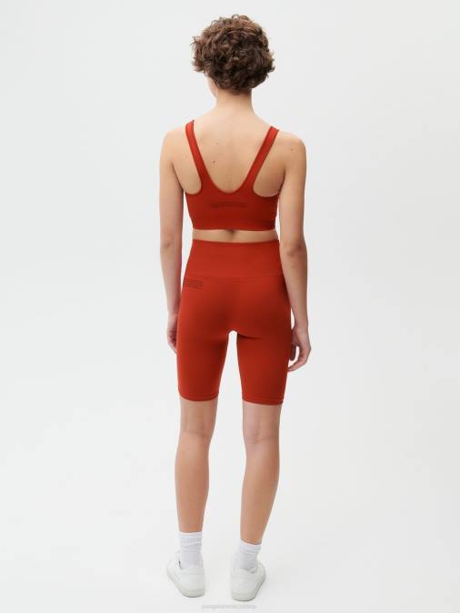 mujer movimiento x pantalones cortos Pangaia rojo jaspe ropa TDTH286