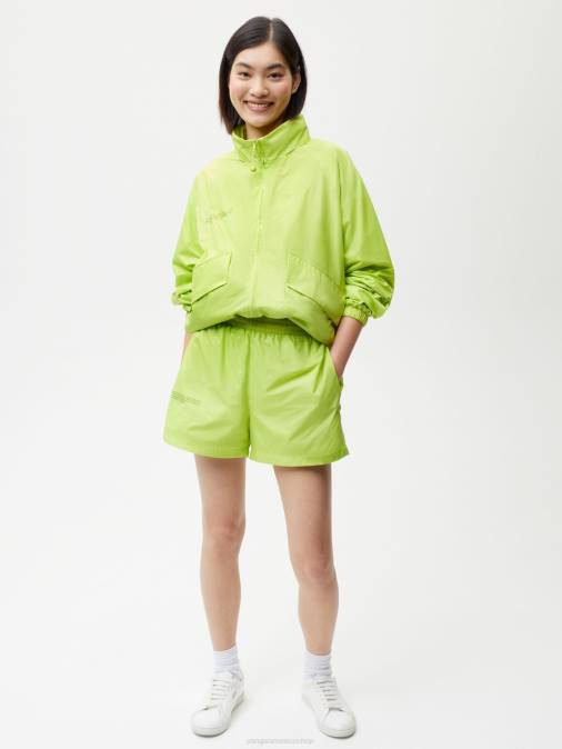 mujer pantalones cortos de nailon con degradación mejorada Pangaia verde lima ropa TDTH271
