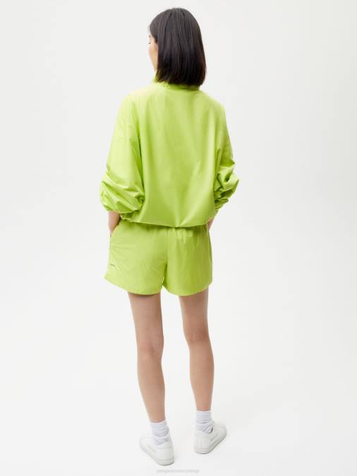 mujer pantalones cortos de nailon con degradación mejorada Pangaia verde lima ropa TDTH271