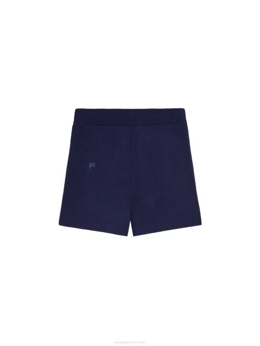 mujer pantalones cortos de punto Pangaia Azul marino ropa TDTH241