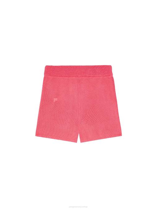 mujer pantalones cortos de punto Pangaia loto rosa ropa TDTH278