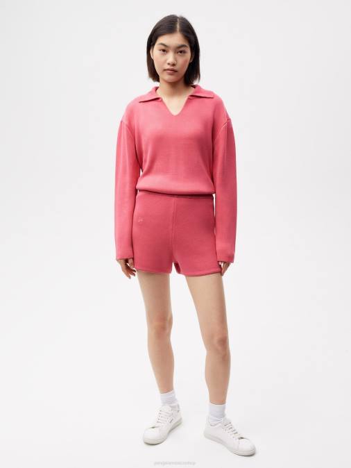 mujer pantalones cortos de punto Pangaia loto rosa ropa TDTH278