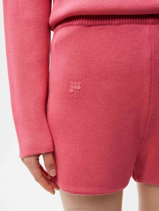 mujer pantalones cortos de punto Pangaia loto rosa ropa TDTH278