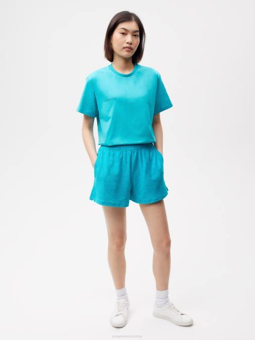 mujer pantalones cortos de toalla Pangaia azul eléctrico ropa TDTH288