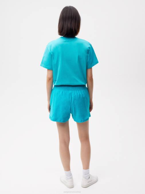 mujer pantalones cortos de toalla Pangaia azul eléctrico ropa TDTH288