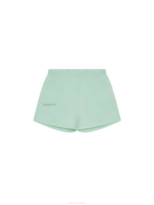 mujer pantalones cortos sueltos de pijama de algodón orgánico Pangaia laguna verde ropa TDTH428