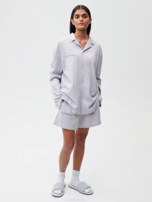 mujer pantalones cortos sueltos de pijama de algodón orgánico con fibra c Pangaia gris marga ropa TDTH275