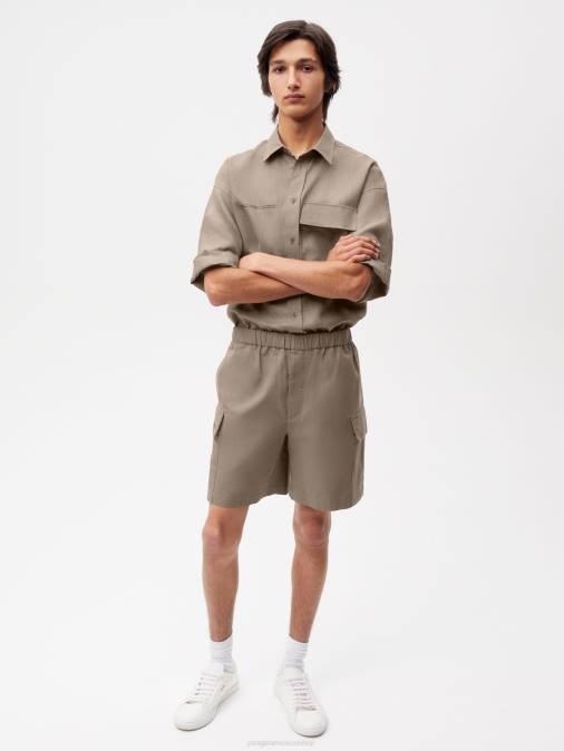 mujer shorts cargo en mezcla de algodón orgánico Pangaia champiñón ropa TDTH233