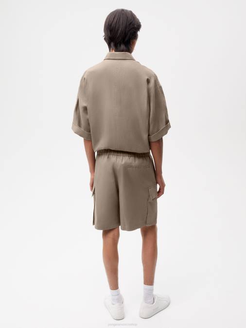 mujer shorts cargo en mezcla de algodón orgánico Pangaia champiñón ropa TDTH233