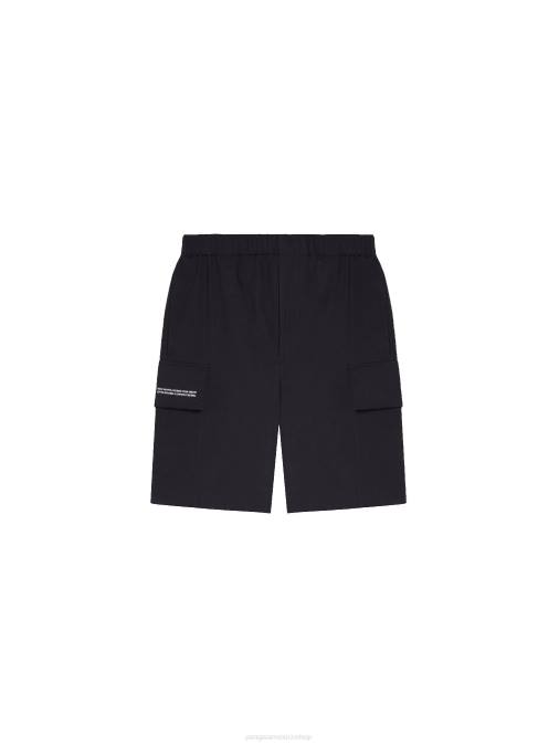 mujer shorts cargo en mezcla de algodón orgánico Pangaia negro ropa TDTH266