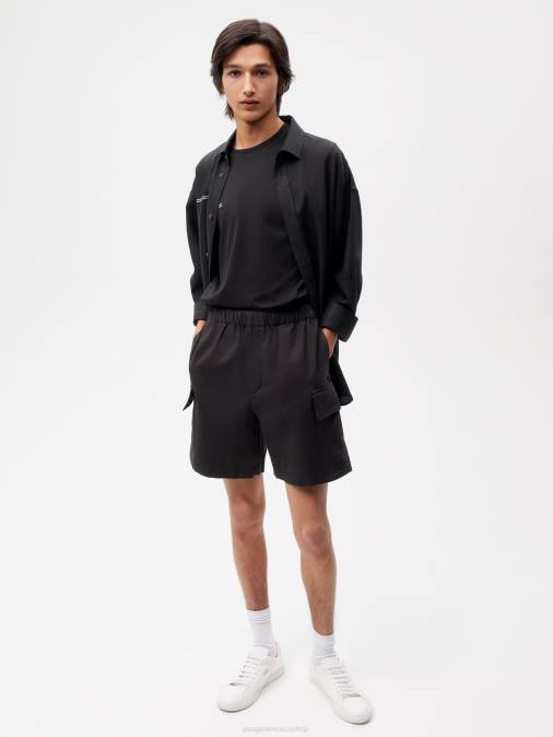 mujer shorts cargo en mezcla de algodón orgánico Pangaia negro ropa TDTH266