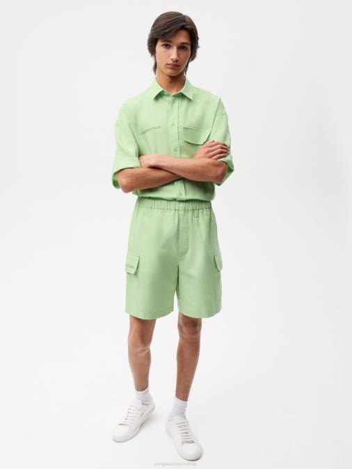 mujer shorts cargo en mezcla de algodón orgánico Pangaia pistacho ropa TDTH268