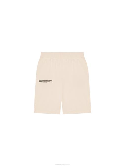 mujer shorts de punto de algodón orgánico Pangaia arena ropa TDTH269