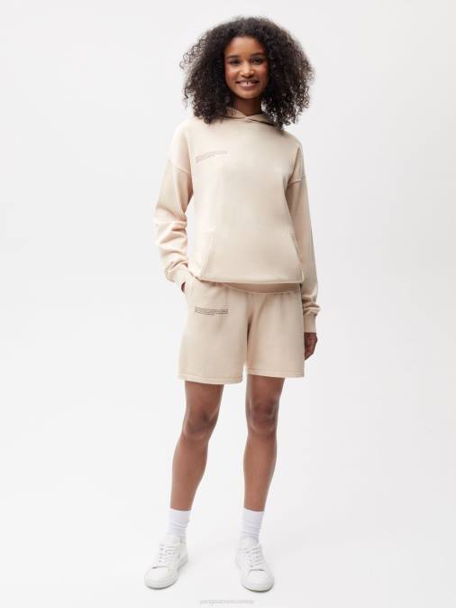 mujer shorts de punto de algodón orgánico Pangaia arena ropa TDTH269