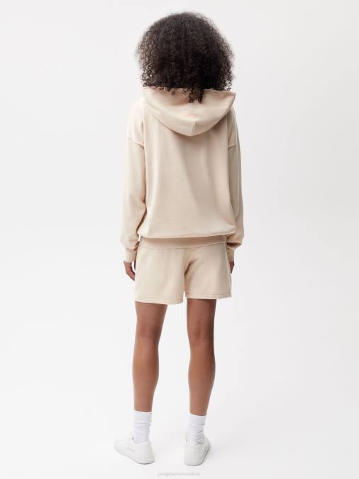 mujer shorts de punto de algodón orgánico Pangaia arena ropa TDTH269