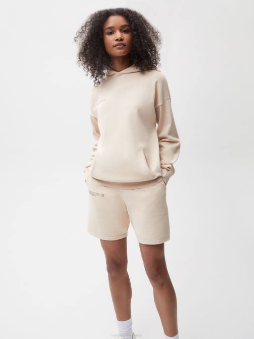 mujer shorts de punto de algodón orgánico Pangaia arena ropa TDTH269