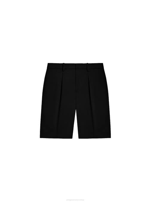 mujer shorts de vestir de algodón orgánico Pangaia negro ropa TDTH263