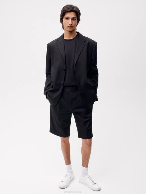 mujer shorts de vestir de algodón orgánico Pangaia negro ropa TDTH263