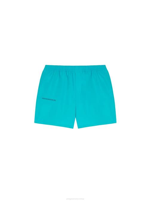 mujer shorts elásticos de popelina de algodón orgánico Pangaia azul eléctrico ropa TDTH274
