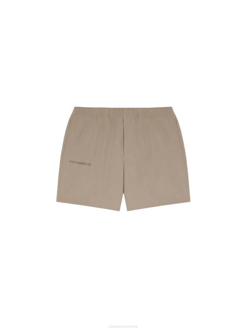 mujer shorts elásticos de popelina de algodón orgánico Pangaia gris pardo ropa TDTH235
