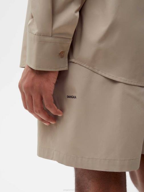 mujer shorts elásticos de popelina de algodón orgánico Pangaia gris pardo ropa TDTH235