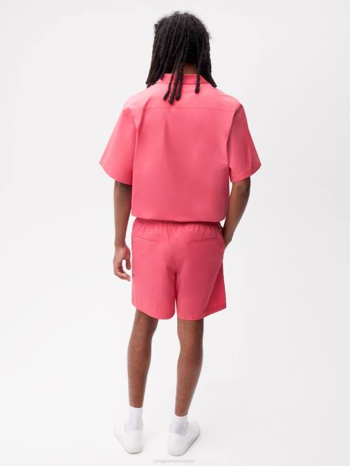 mujer shorts elásticos de popelina de algodón orgánico Pangaia loto rosa ropa TDTH273