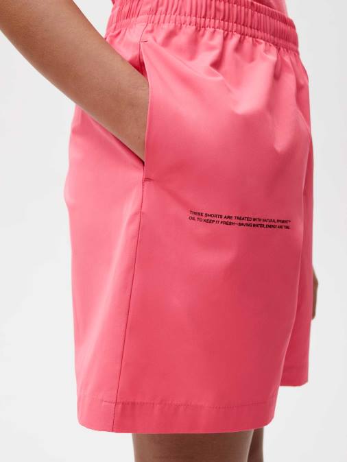 mujer shorts elásticos de popelina de algodón orgánico Pangaia loto rosa ropa TDTH273