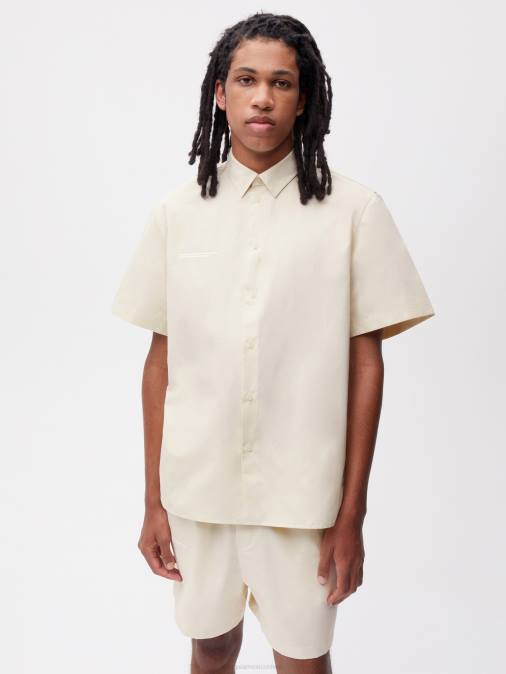 mujer camisa de manga corta con cuello de piña Pangaia flor de saúco ropa TDTH394
