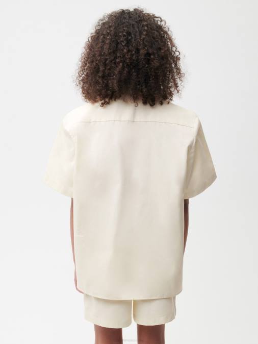 mujer camisa de manga corta con cuello de piña Pangaia flor de saúco ropa TDTH394