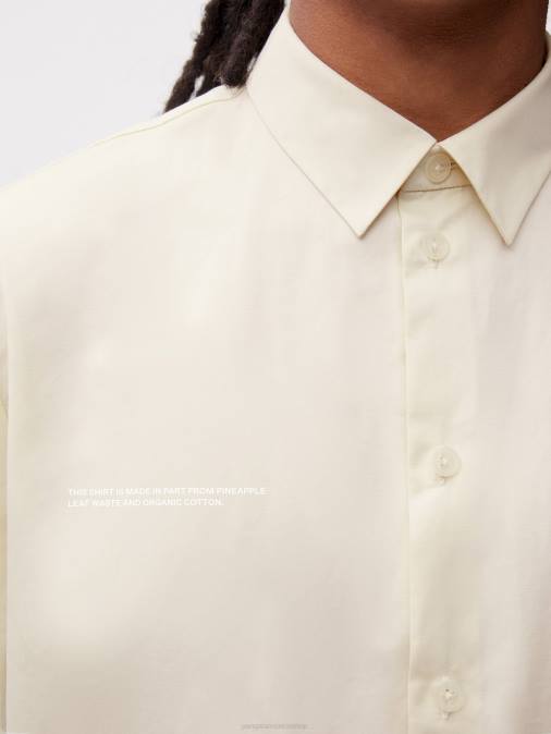 mujer camisa de manga corta con cuello de piña Pangaia flor de saúco ropa TDTH394