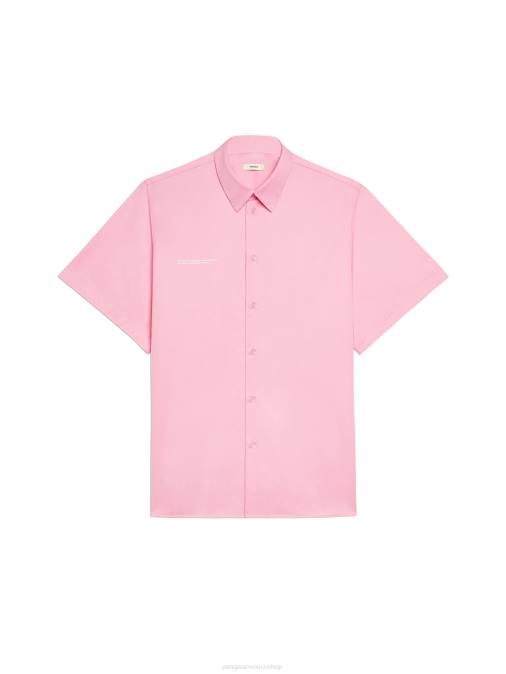 mujer camisa de manga corta con cuello de piña Pangaia rosa sakura ropa TDTH400