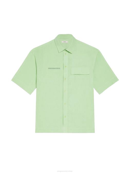mujer camisa de manga corta de lino con aloe Pangaia pistacho ropa TDTH399