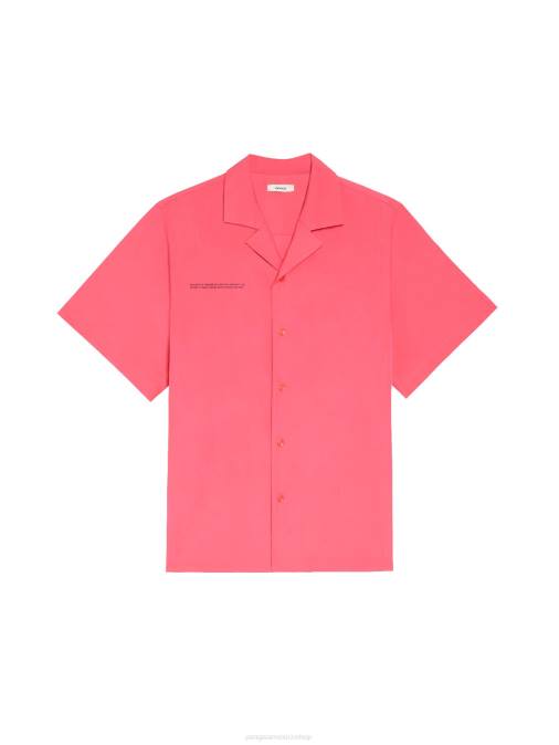 mujer camisa de manga corta de popelina de algodón orgánico Pangaia loto rosa ropa TDTH402