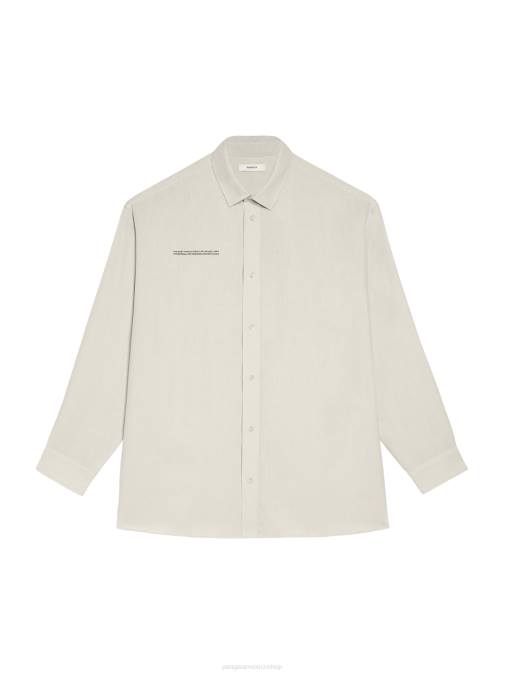 mujer camisa de manga larga con cuello de lino de aloe Pangaia caliza ropa TDTH392