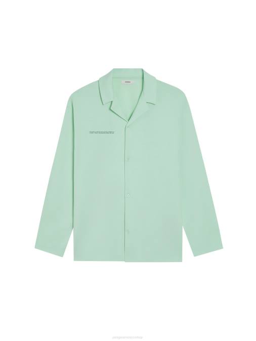 mujer camisa de pijama de algodón orgánico Pangaia laguna verde ropa TDTH430