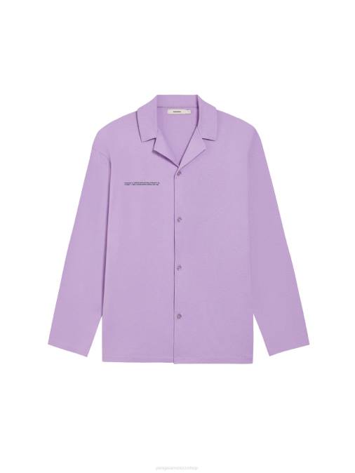 mujer camisa de pijama de algodón orgánico Pangaia orquídea púrpura ropa TDTH435