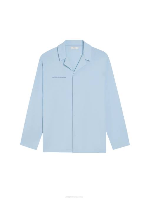 mujer camisa de pijama de algodón orgánico Pangaia piedra lunar azul ropa TDTH437