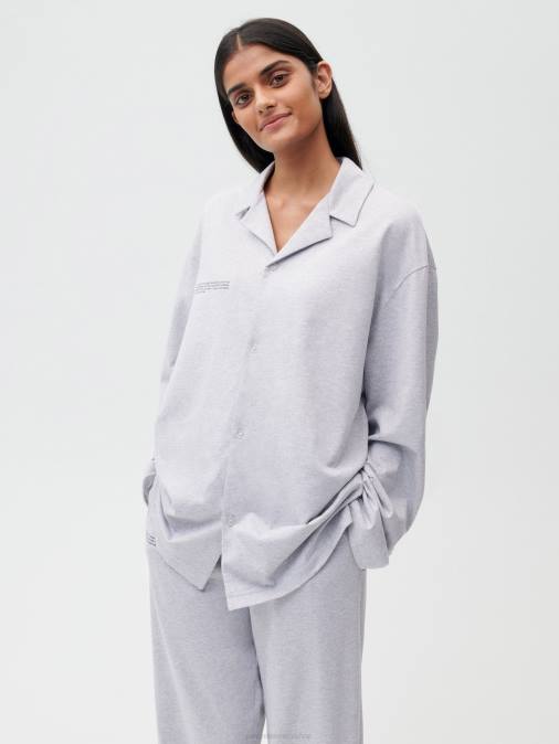 mujer camisa de pijama de algodón orgánico con fibra c Pangaia gris marga ropa TDTH426
