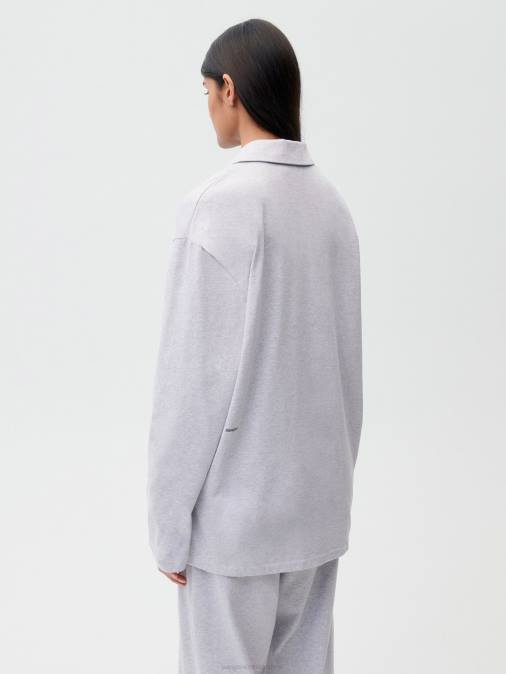 mujer camisa de pijama de algodón orgánico con fibra c Pangaia gris marga ropa TDTH426