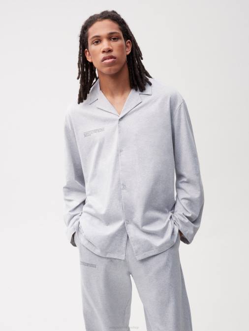 mujer camisa de pijama de algodón orgánico con fibra c Pangaia gris marga ropa TDTH426