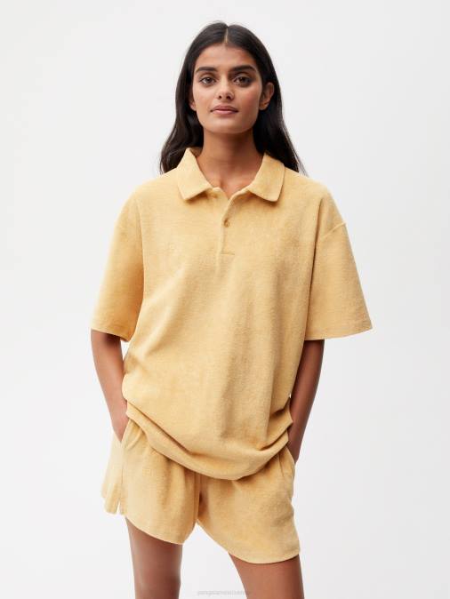 mujer polo de toalla Pangaia arena oscura ropa TDTH401